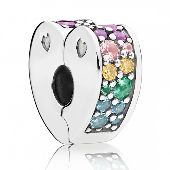Pandora Rainbow Arc of Love Heart Clip - Picture 3 of 6